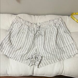 Time and Tru Striped Shorts - Cream and Black